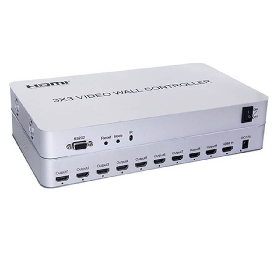 Bộ ghép màn hình gộp 9 tivi thành 1 chuẩn 4K HDTEC 3x3 Video Wall Controller